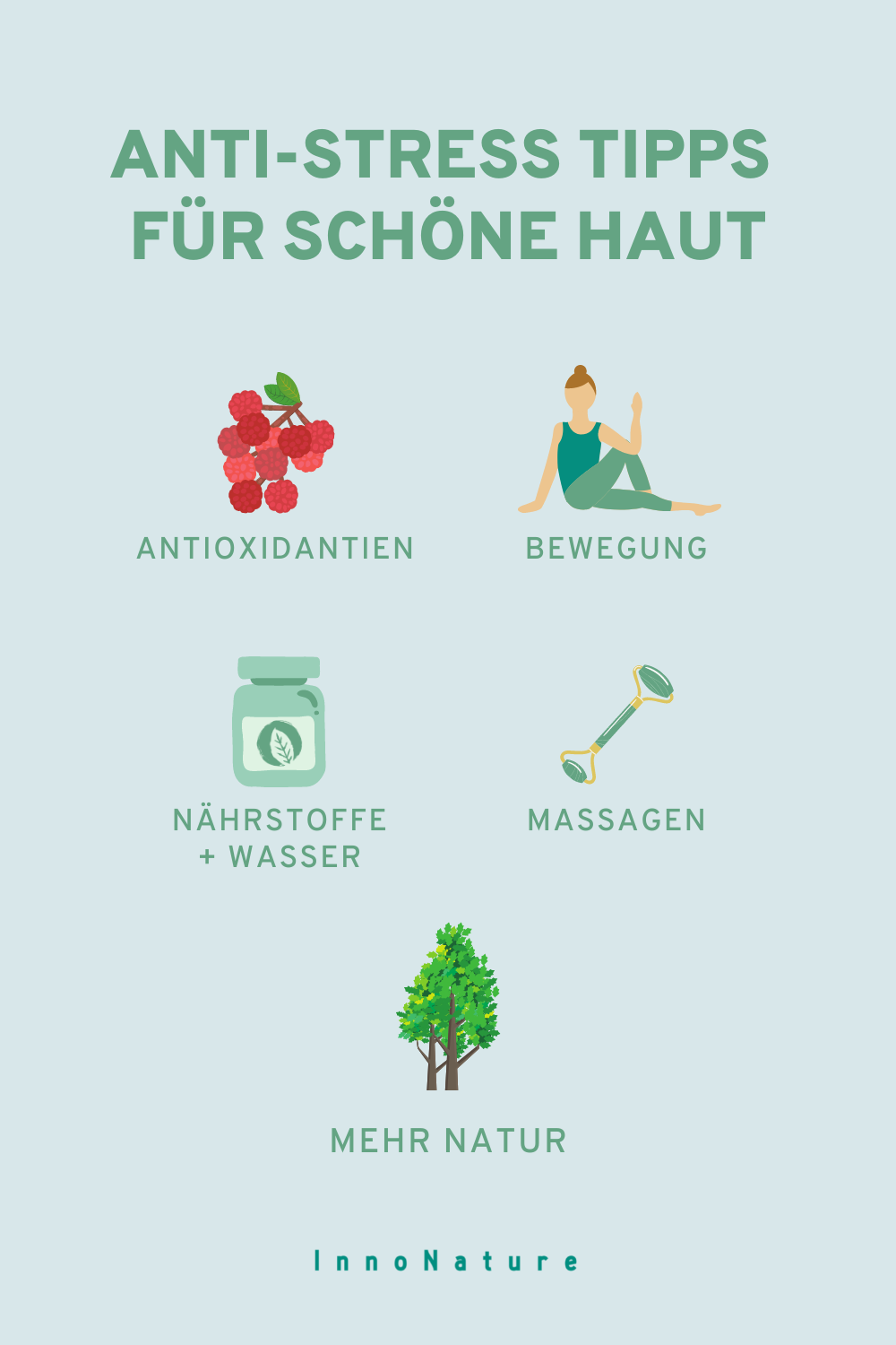 Grafik: Anti Stress Tipps für schöne Haut