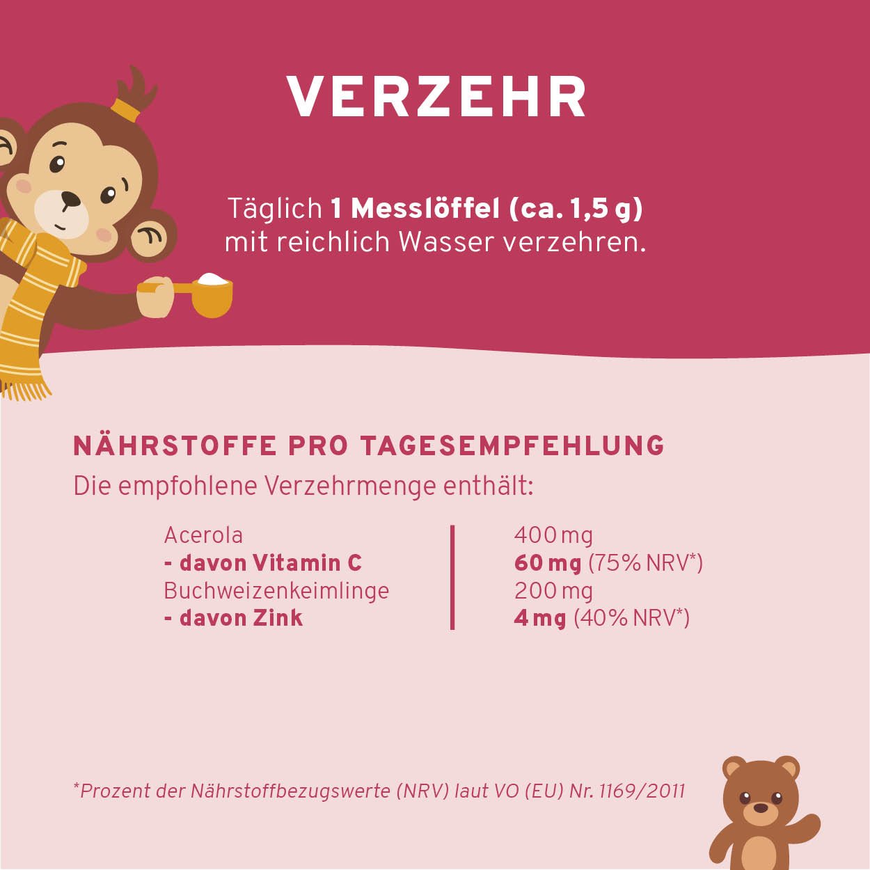 Vitamin C + Zink Kids Pulver 50g