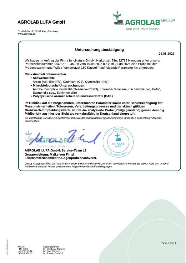 Wilde Yamswurzel Extrakt Kapseln