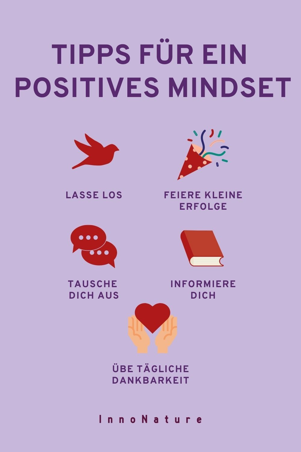 Grafik: Tipps für ein positives Mindset