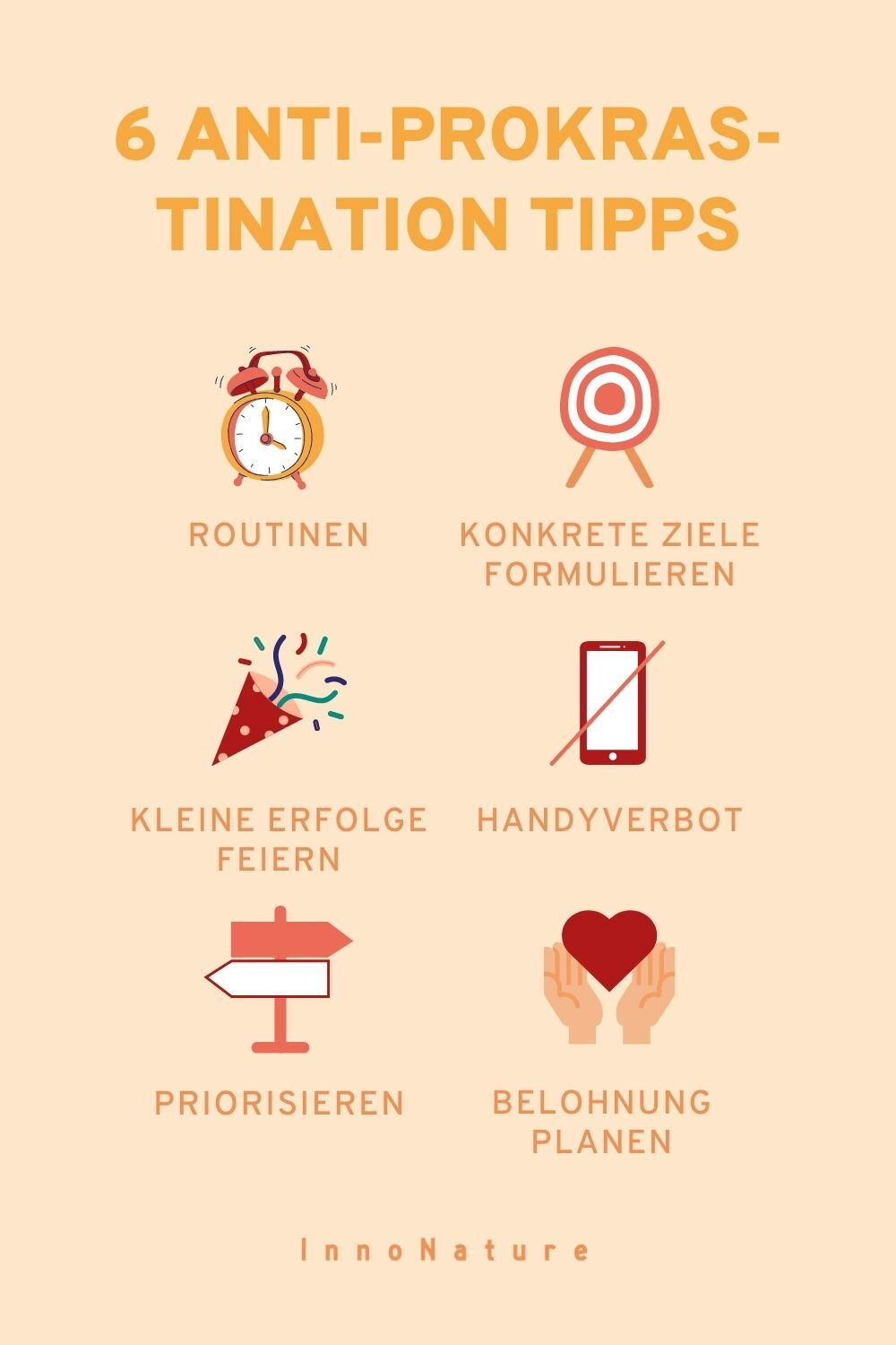 Grafik: 6 Anti-Prokrastinations-Tipps