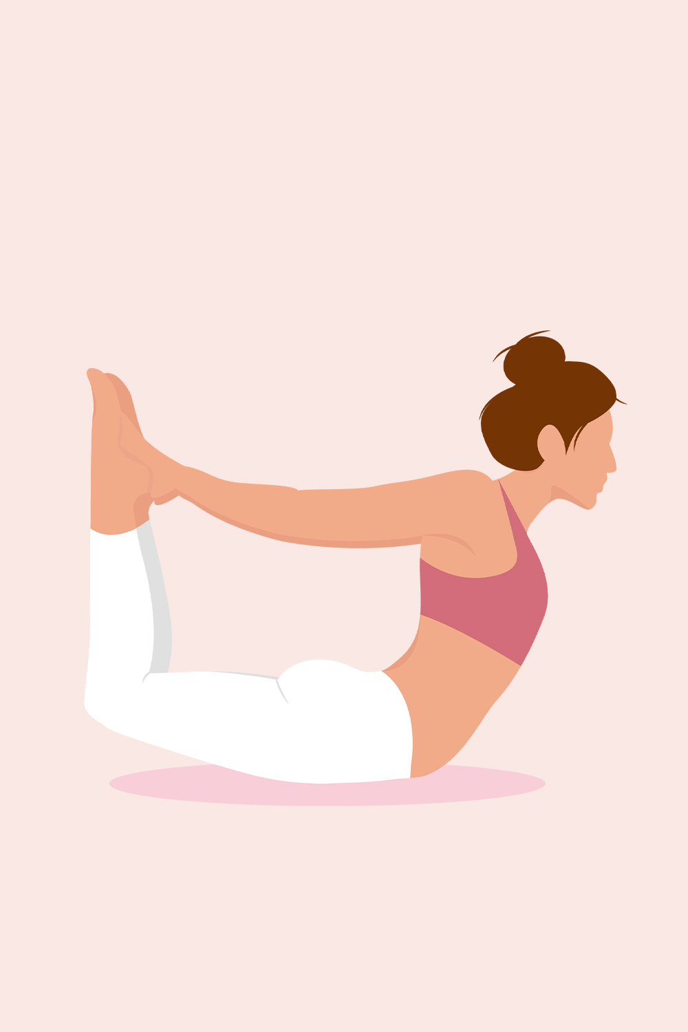 Illustration einer Frau in der Yoga Position: Der Bogen