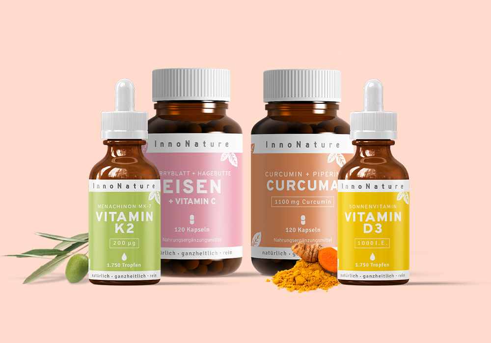 Bild mit 4 den Produkten des InnoNature Wohlfühlpakets
