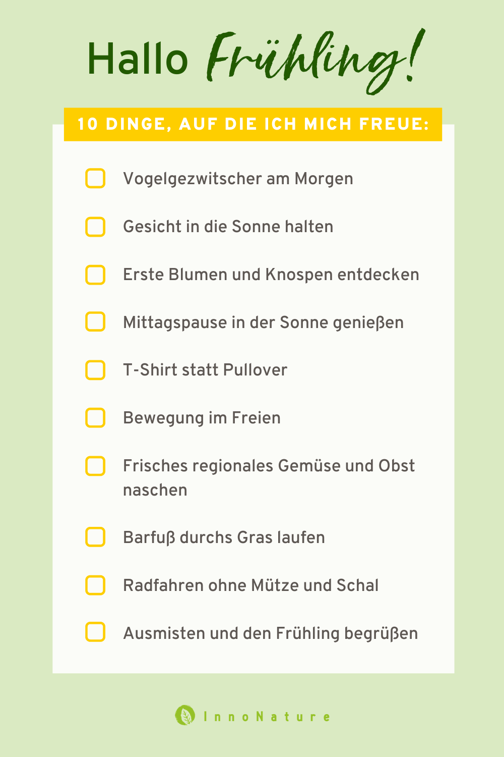 Grafik: 10 Dinge, auf die ich mich im Frühling freue