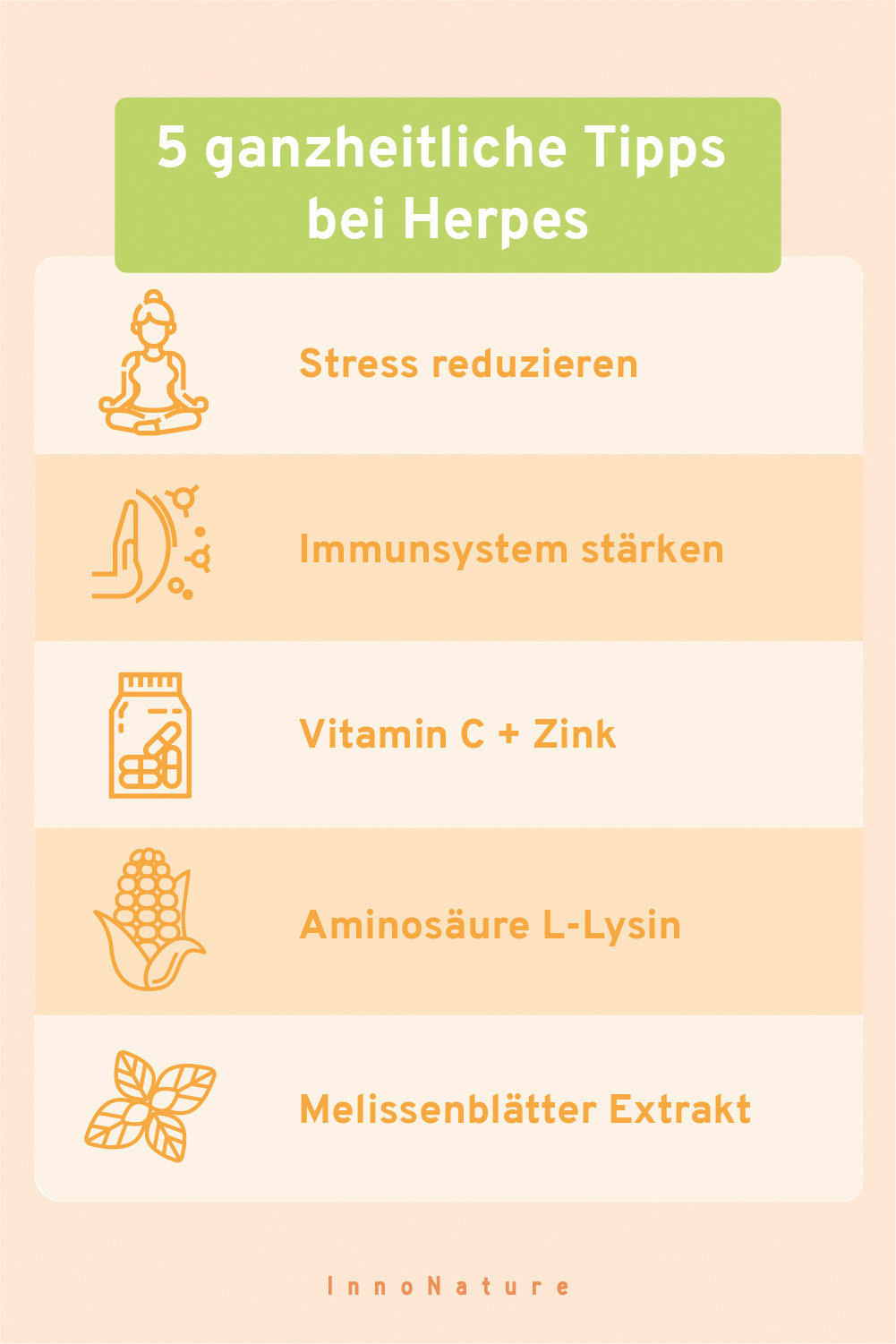 Grafik: 5 ganzheitliche Tipps bei Herpes