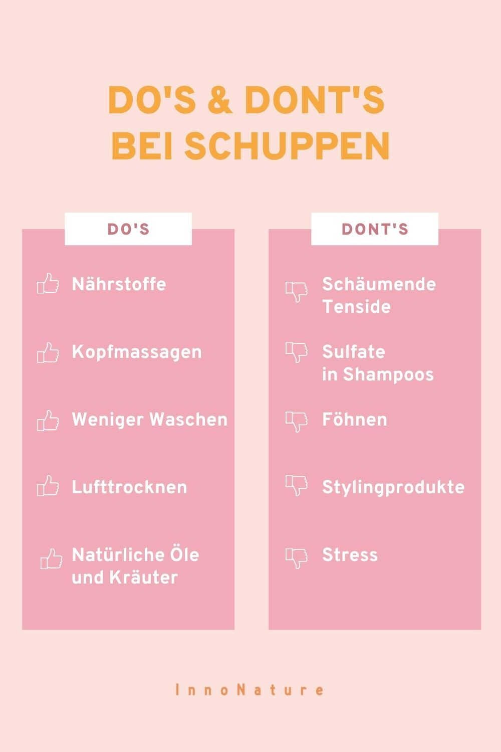 Grafikübersicht mit Do's und Dont's bei Schuppen.