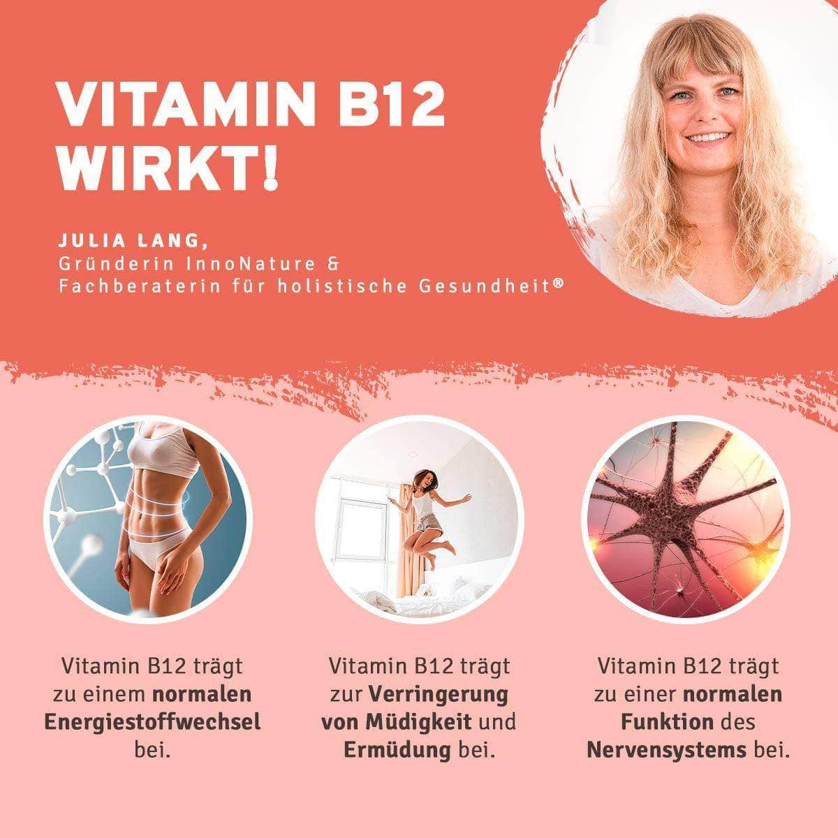 InnoNature Pakete 1x Vorrat (1x Flohsamenschalen Plus Kapseln, 1x Haut-Haare-Nägel Kapseln, 1x Vitamin B12, 1x Lemon Morning) was.kai.sagt-Essentials-Paket