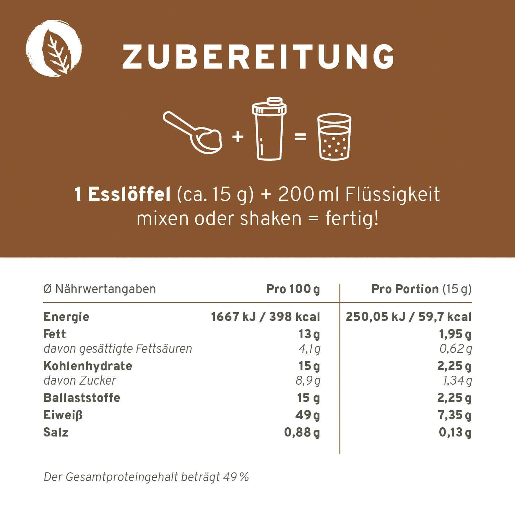 InnoNature Pulver Bio Veganer Protein Mix Haselnuss