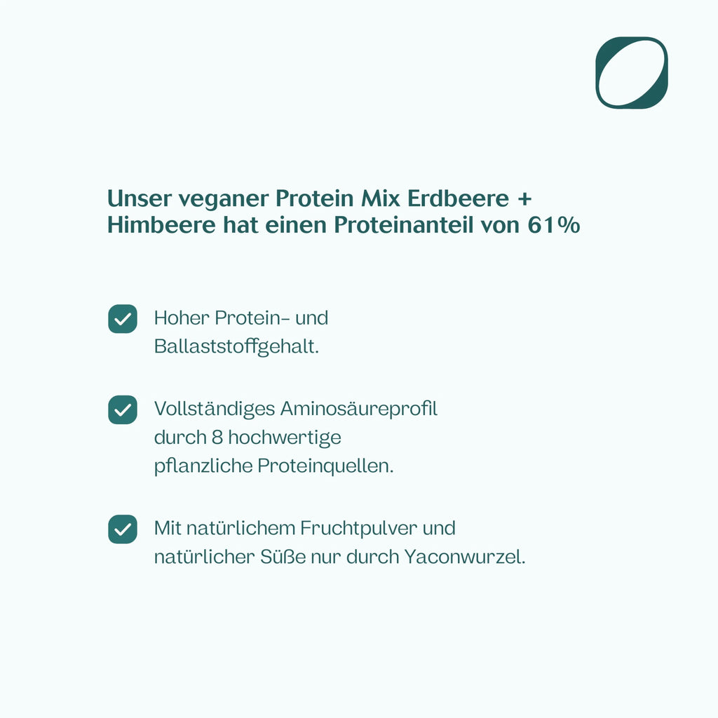 Bio Veganer Protein Mix Erdbeere + Himbeere