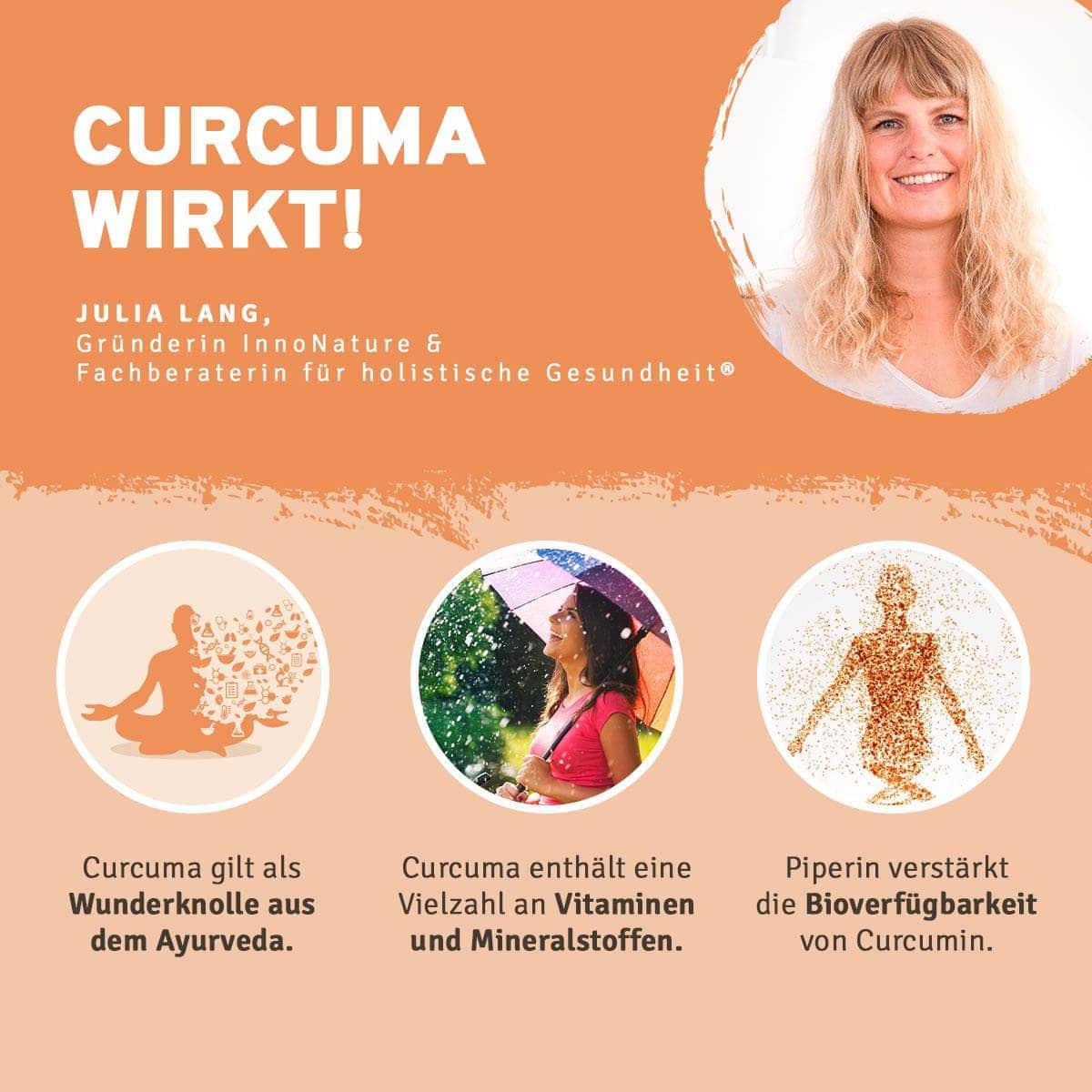 InnoNature Pakete 1x Vorrat (1x HHN, 1x Curcuma, 1x Haarwurzel Tonikum) Haar-Kraft-Paket